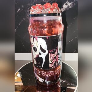 The Boys of Fall Blood Drip 20oz Cup with blood iced lid.